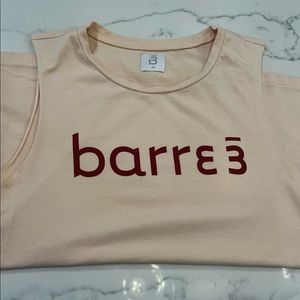 Barre3 workout tank; light pink & raspberry